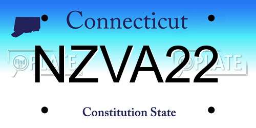 NZVA22 Connecticut License Plate