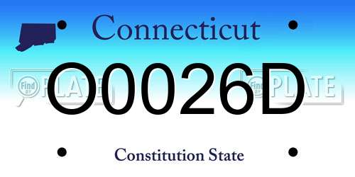 O0026D Connecticut License Plate