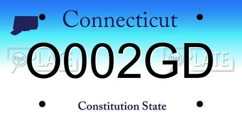 O002GD Connecticut License Plate