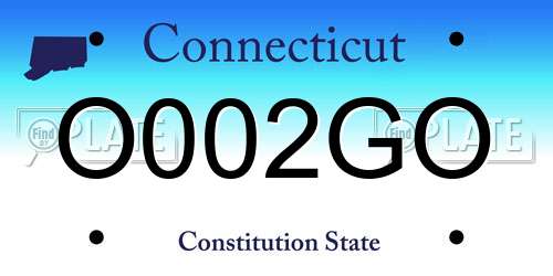 O002GO Connecticut License Plate