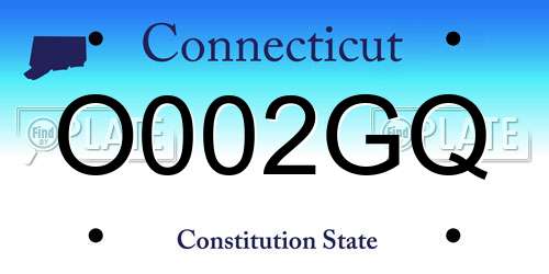 O002GQ Connecticut License Plate