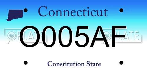 O005AF Connecticut License Plate