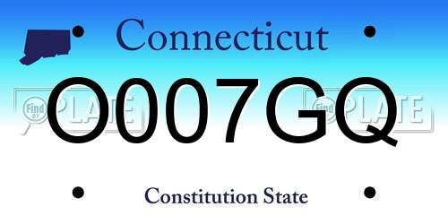 O007GQ Connecticut License Plate