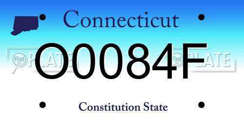 O0084F Connecticut License Plate