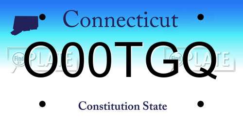 O00TGQ Connecticut License Plate