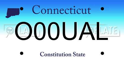 O00UAL Connecticut License Plate