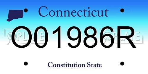 O01986R Connecticut License Plate