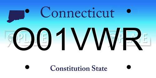 O01VWR Connecticut License Plate