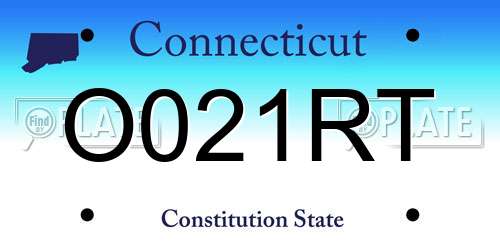 O021RT Connecticut License Plate
