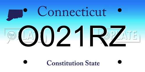 O021RZ Connecticut License Plate