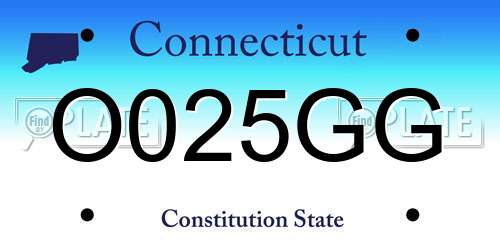 O025GG Connecticut License Plate