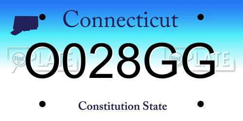 O028GG Connecticut License Plate