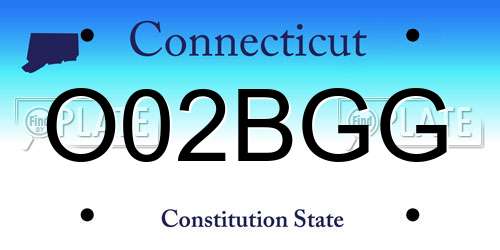 O02BGG Connecticut License Plate