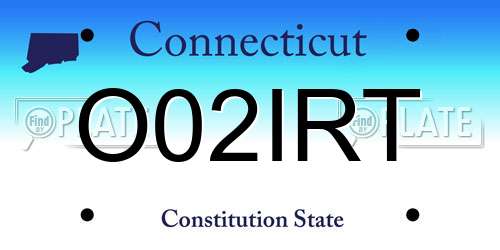 O02IRT Connecticut License Plate
