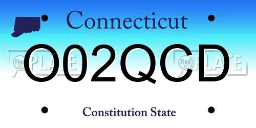 O02QCD Connecticut License Plate