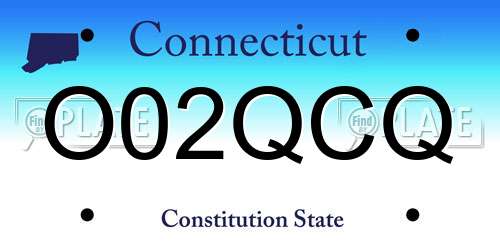 O02QCQ Connecticut License Plate
