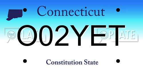 O02YET Connecticut License Plate