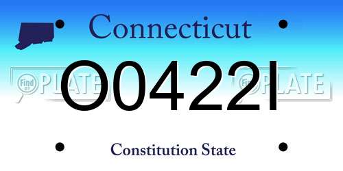 O0422I Connecticut License Plate