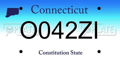 O042ZI Connecticut License Plate