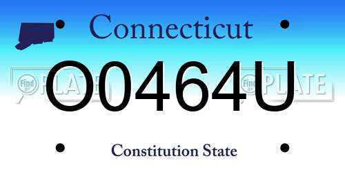 O0464U Connecticut License Plate