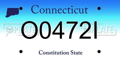 O0472I Connecticut License Plate