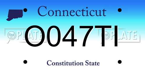O047TI Connecticut License Plate