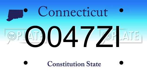 O047ZI Connecticut License Plate