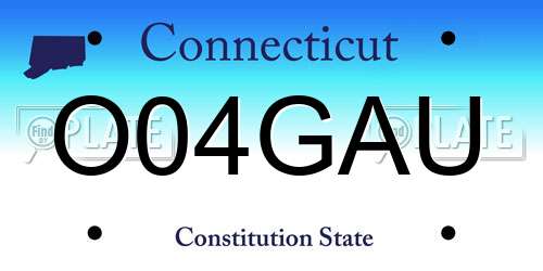 O04GAU Connecticut License Plate