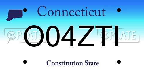O04ZTI Connecticut License Plate