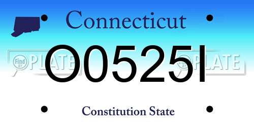 O0525I Connecticut License Plate