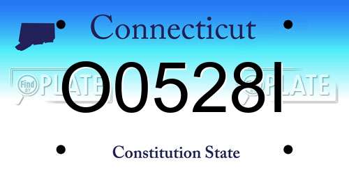 O0528I Connecticut License Plate
