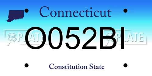 O052BI Connecticut License Plate