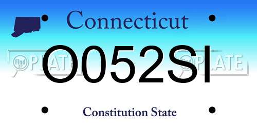 O052SI Connecticut License Plate