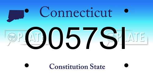 O057SI Connecticut License Plate