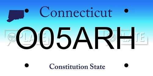 O05ARH Connecticut License Plate