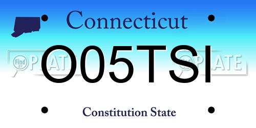 O05TSI Connecticut License Plate