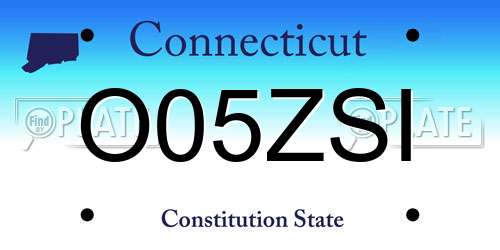 O05ZSI Connecticut License Plate