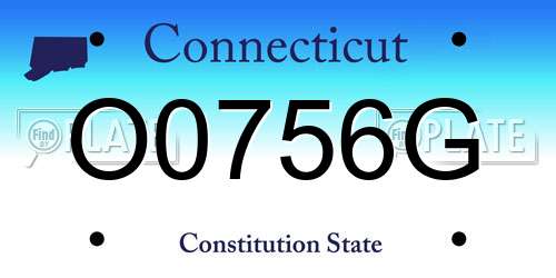 O0756G Connecticut License Plate