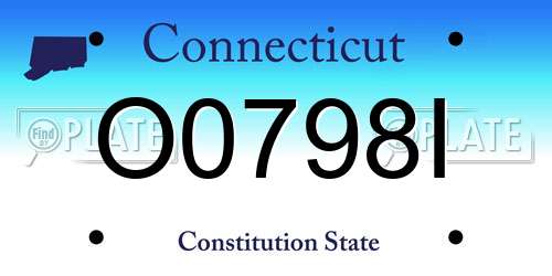 O0798I Connecticut License Plate