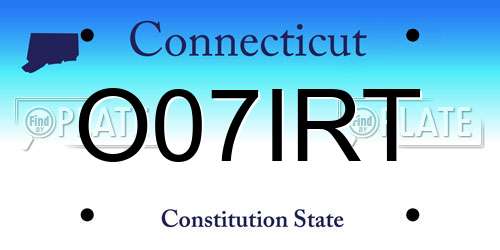 O07IRT Connecticut License Plate