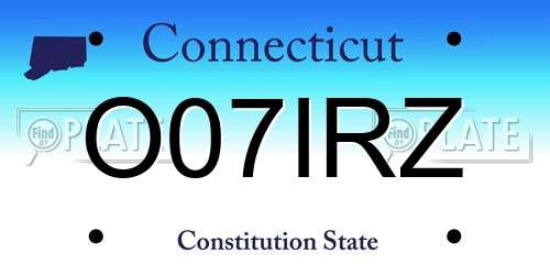O07IRZ Connecticut License Plate