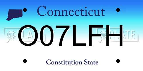 O07LFH Connecticut License Plate