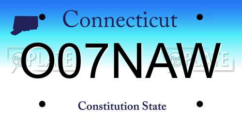 O07NAW Connecticut License Plate