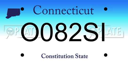 O082SI Connecticut License Plate