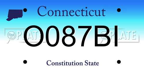 O087BI Connecticut License Plate