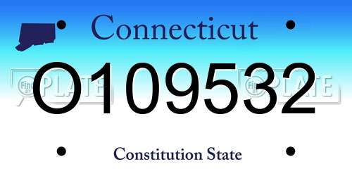 O109532 Connecticut License Plate