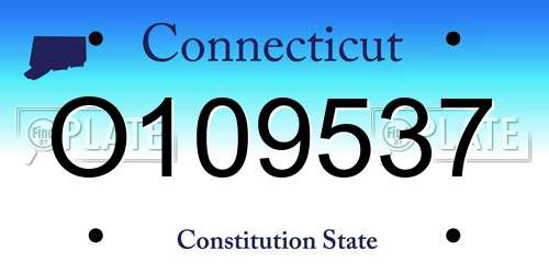 O109537 Connecticut License Plate