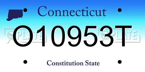 O10953T Connecticut License Plate
