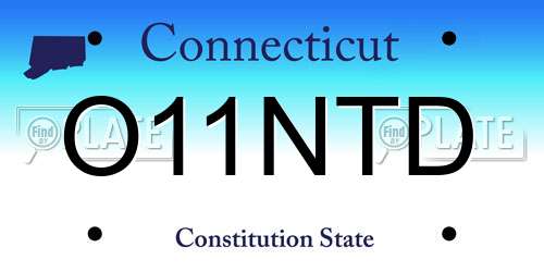 O11NTD Connecticut License Plate