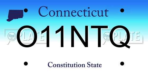 O11NTQ Connecticut License Plate